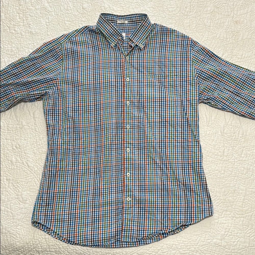Peter Millar Plaid Multi-Colored Checkered Shirt